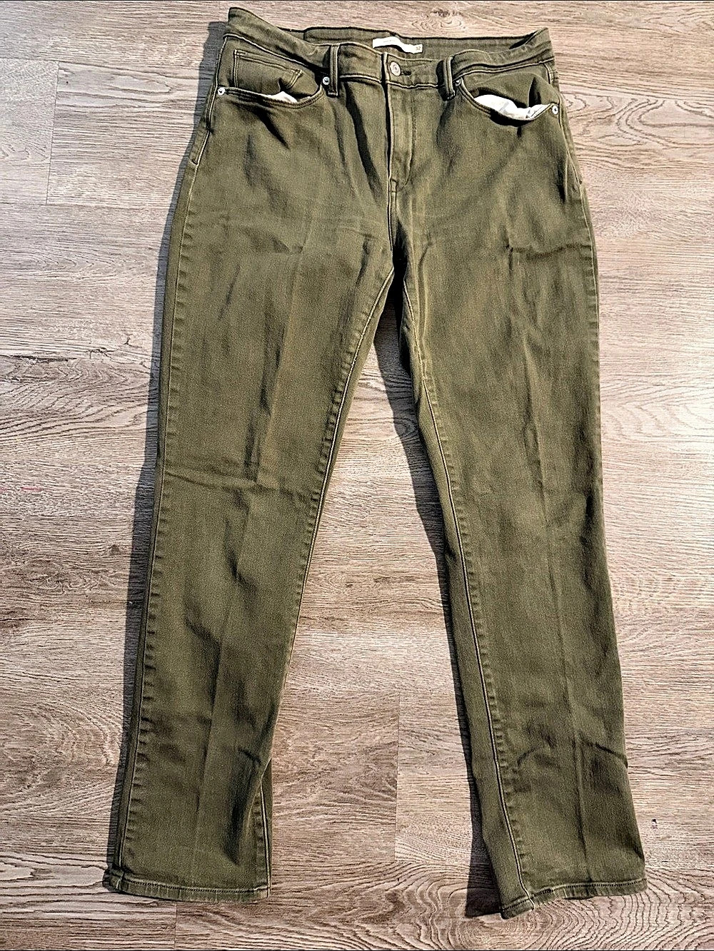 Levi's Mile High Super Skinny Olive Straight Leg Jeans